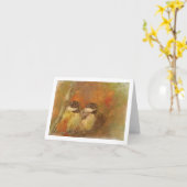 Zwei Chickadees Karte (Gelbe Blume)
