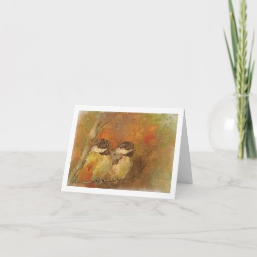 Zwei Chickadees Karte (Vorderseite)