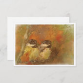 Zwei Chickadees-Mitteilungskarten Dankeskarte (Vorne/Hinten)