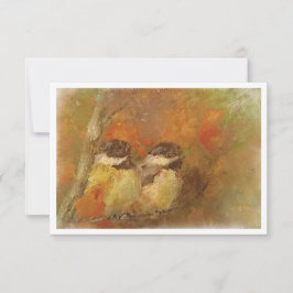 Zwei Chickadees-Mitteilungskarten Dankeskarte