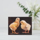 Zwei Chicks Bird Art Postkarte (Stehend Vorderseite)