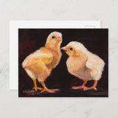 Zwei Chicks Bird Art Postkarte (Vorne/Hinten)
