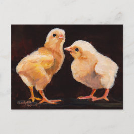 Zwei Chicks Bird Art Postkarte