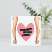 Zwei Chicks Hitched Lesben Hochzeit Einladung (Stehend Vorderseite)