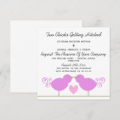 Zwei Chicks Hitched Lesben Hochzeit Einladung (Vorne/Hinten)