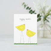 Zwei Chicks Osterpostkarte Postkarte (Stehend Vorderseite)