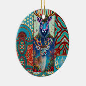 ZWEI CHRISTMAS DEER KERAMIK ORNAMENT (Rechts)