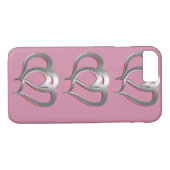 Zwei Chrome-Herzen Case-Mate iPhone Hülle (Rückseite (Horizontal))