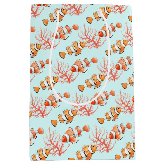 Zwei Clownfische oder Anemonefische mit Korallenge Mittlere Geschenktüte (Vorderseite)