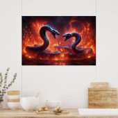 Zwei Cobras in Hell (24 x 36) Poster (Küche)