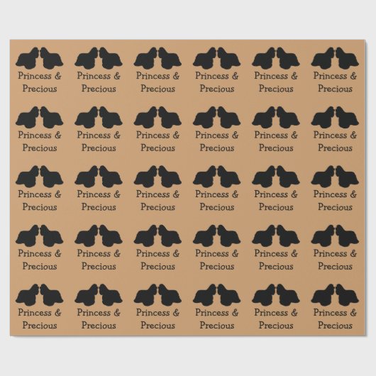 Zwei Cocker-Spaniels mit Papierumschlag Geschenkpapier (Flach)