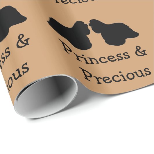 Zwei Cocker-Spaniels mit Papierumschlag Geschenkpapier (Rolleneckpunkt)