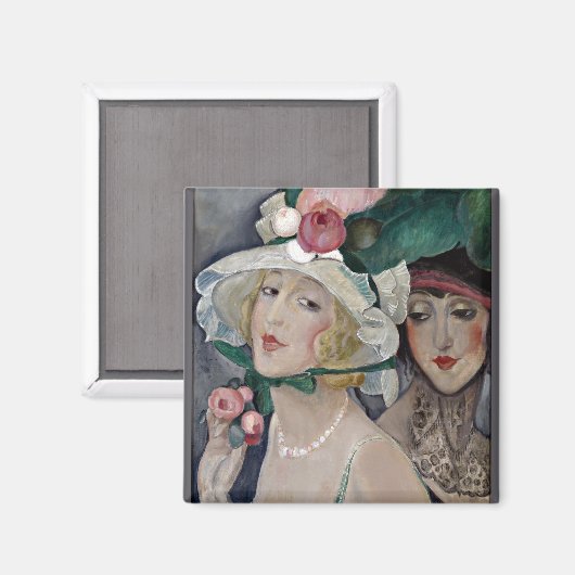 Zwei Cocottes mit Hats Magnet (Vorderseite/Rückseite)