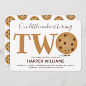 Zwei Cookies 2. Geburtstag Einladung (Vorne/Hinten)