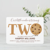 Zwei Cookies 2. Geburtstag Einladung (Stehend Vorderseite)
