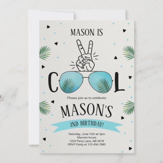 Zwei Cool Einladung (Vorderseite)