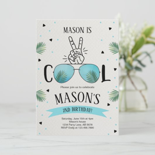 Zwei Cool Einladung (Stehend Vorderseite)