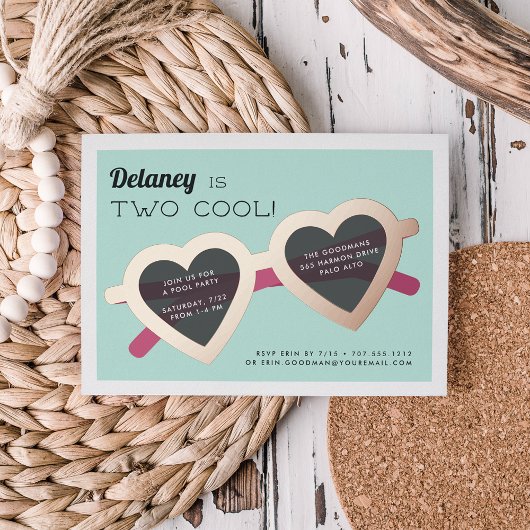 Zwei Cool | Sommersonntags Geburtstagsparty Folieneinladung