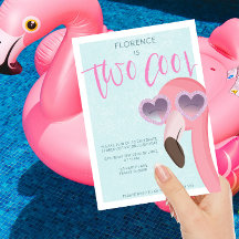 Zwei Cool | Tropischer Sommer Flamingo Geburtstag
