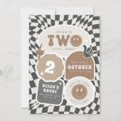 Zwei Cool, Typ! | Jungen 2. Retro Skater Geburtsta Einladung (Vorderseite)