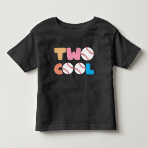 Zwei Coole 2. Geburtstag Baseball Thema 2 Jahre al Kleinkind T-shirt