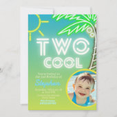 Zwei Coole 2. Geburtstag mit Foto Einladung (Vorderseite)