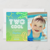 Zwei Coole 2. Geburtstag mit Foto Einladung (Vorderseite)