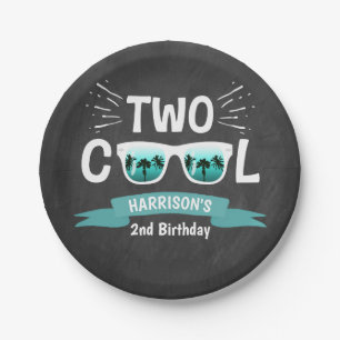 Zwei Coole Boys Chalkboard 2. Geburtstag Pappteller