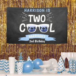 Zwei Coole Chalkboard Boys 2. Geburtstag Banner