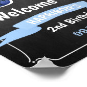 Zwei Coole Chalkboard Boys 2. Geburtstag Begrüßung Poster (Ecke)