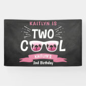 Zwei Coole Chalkboard Girls 2. Geburtstag Banner (Horizontal)