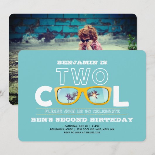 Zwei Coole Einladungen zum Foto (Vorne/Hinten)