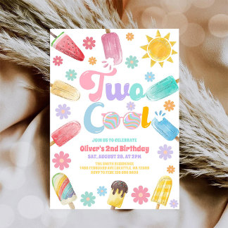 Zwei coole Eis-Geburtstags-Einladung Einladung