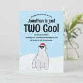 Zwei Coole Eisbären Schnee am 2. Geburtstag Einladung (Stehend Vorderseite)