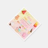 ZWEI COOLE Eiscreme Geburtstagskuppeln. Serviette (Ecke)