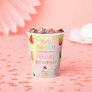 ZWEI COOLE Eiscreme Geburtstagskuppen. Pappbecher