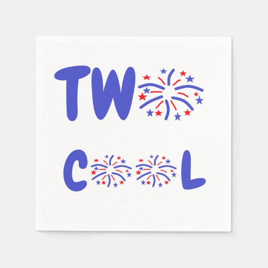 Zwei Coole Feuerwerk 2. Geburtstag Serviette (Vorderseite)
