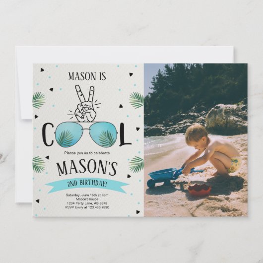 Zwei Coole Foto Einladung (Vorderseite)