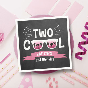 Zwei Coole Girls Chalkboard 2. Geburtstag Serviette