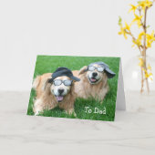 Zwei Coole goldene Retrievers Vatertag Karte (Gelbe Blume)
