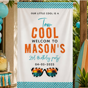 Zwei Coole Junge 2. Geburtstag Party Banner