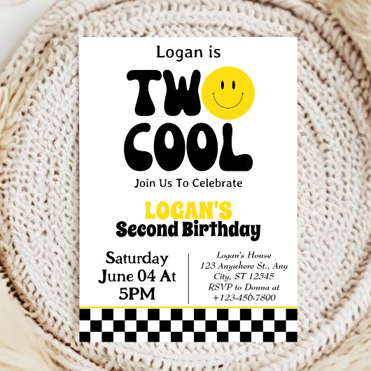 Zwei Coole Junge 2. Geburtstag Party Einladung