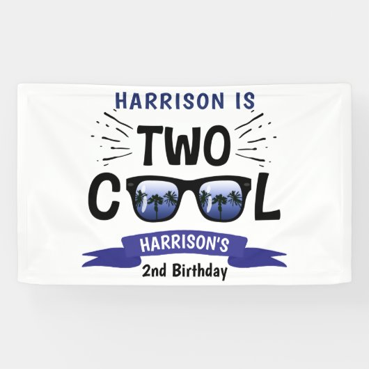 Zwei Coole Jungen 2. Geburtstag Banner (Horizontal)