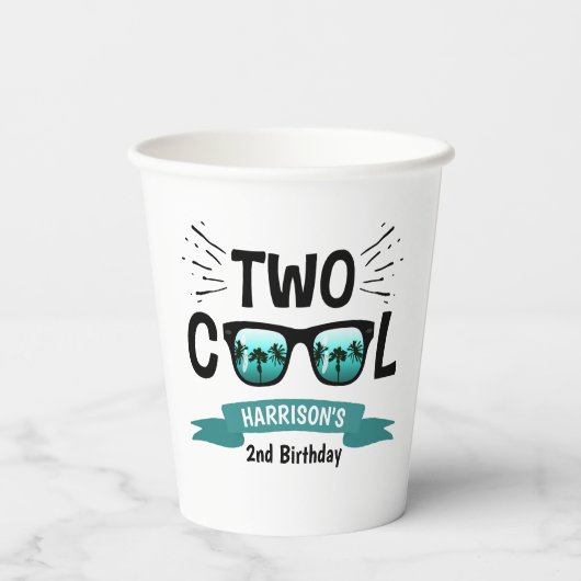 Zwei Coole Jungen 2. Geburtstag Pappbecher (Rückseite)