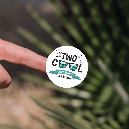 Zwei Coole Jungen 2. Geburtstag Runder Aufkleber