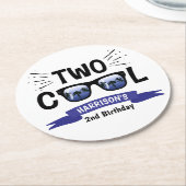 Zwei Coole Jungen 2. Geburtstag Runder Pappuntersetzer (Angewinkelt)