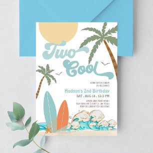 Zwei coole Jungen surfen surfen 2. Geburtstag Stra Einladung