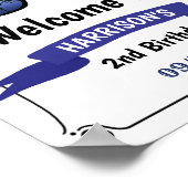 Zwei Coole Jungs 2. Geburtstag Begrüßungszeichen Poster (Ecke)