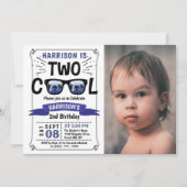 Zwei Coole Jungs Foto 2. Geburtstag Einladungen (Vorderseite)