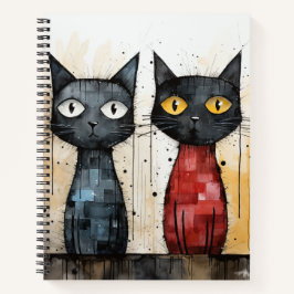 Zwei Coole Katzen Bullet Line Rezept Notebook Notizblock
